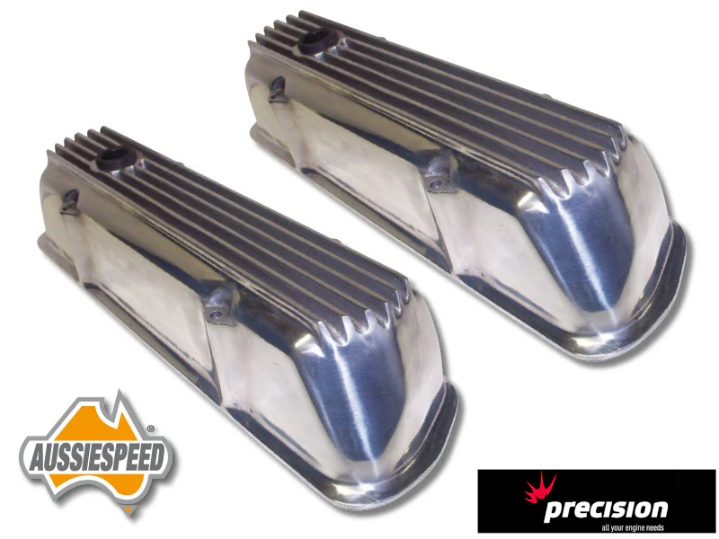 AUSSIESPEED AS0100P 253/304/308 HOLDEN V8 TALL ALLOY ROCKER COVERS FINNED POLISHED USE AS0291 BOLT KIT - Image 2