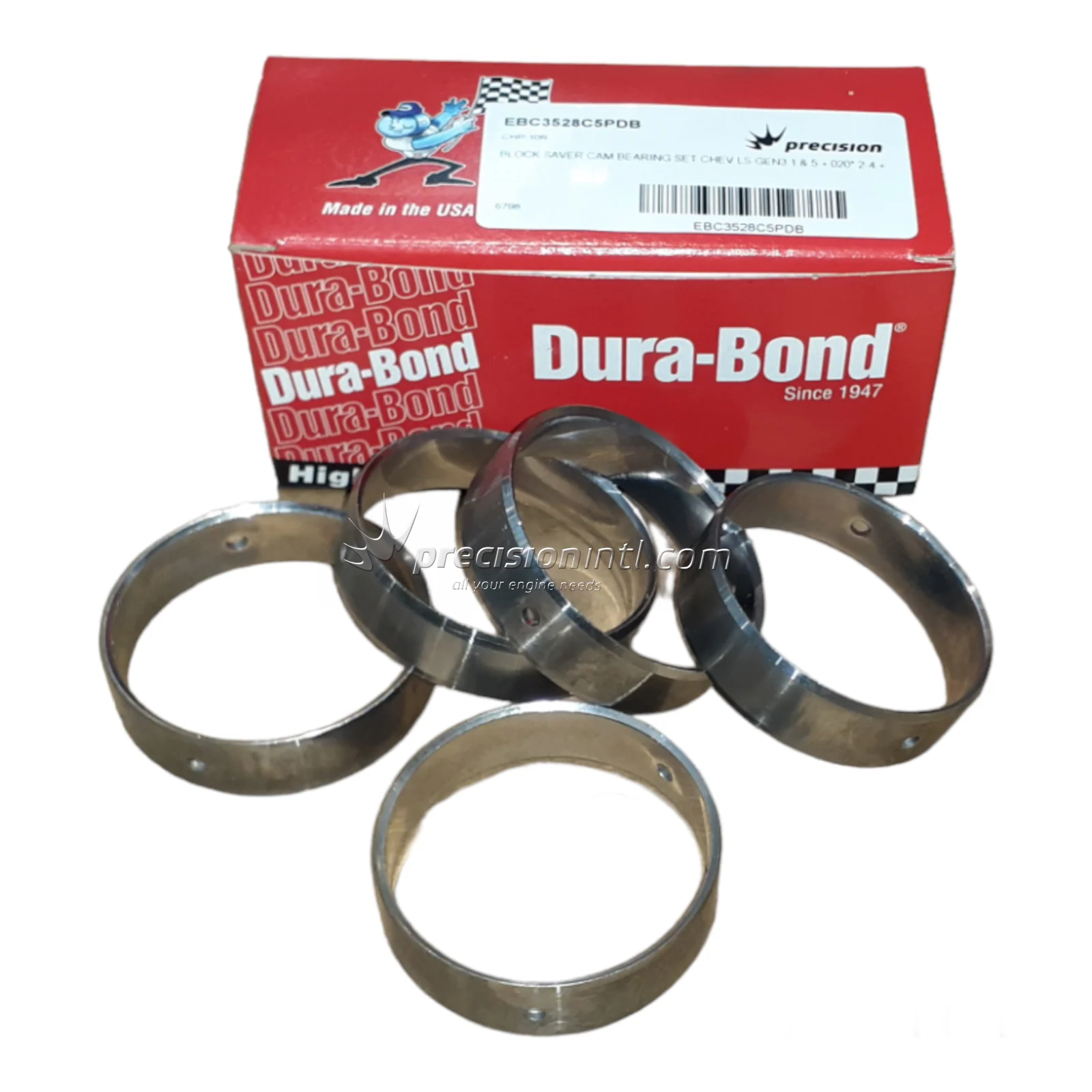 DURABOND CHP-10R BLOCK SAVER CAM BEARING SET GM LS GEN3 1 & 5 +.020" 2-4 +.010"