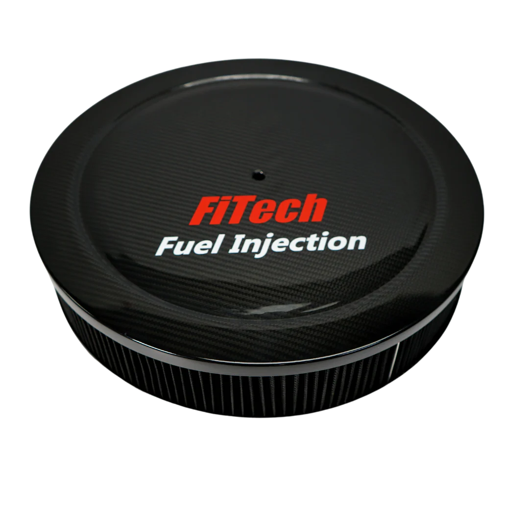 FITECH 42201 14" X 2" DROPBASE AIR CLEANER ASSEMBLY WITH CARBON LID & HARDWARE