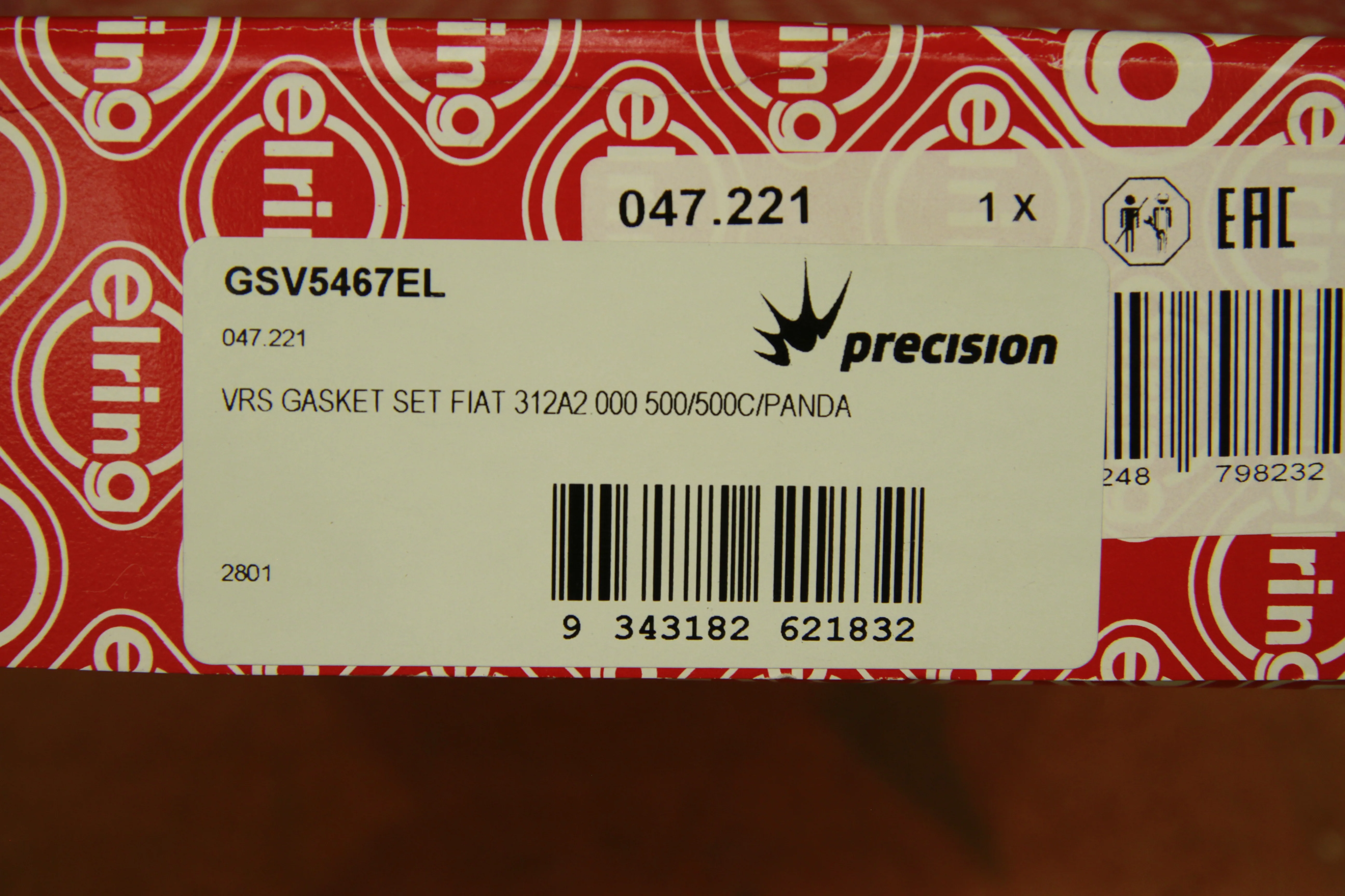 ELRING 047.221 VALVE REGRIND GASKET SET FIAT 312A2.000 500 500C PANDA - Image 2