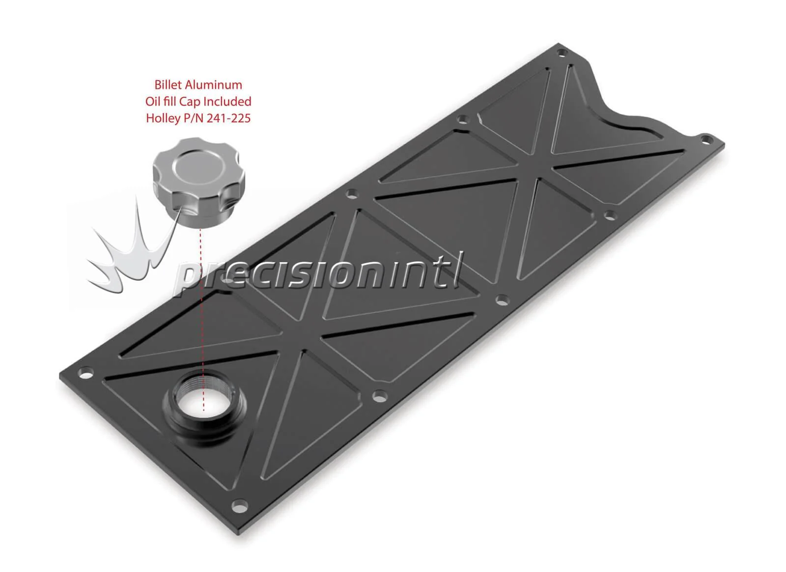 HOLLEY 241-369 LS1 VALLEY COVER TRUSSED SATIN BLACK WITH OIL FILL - Image 3