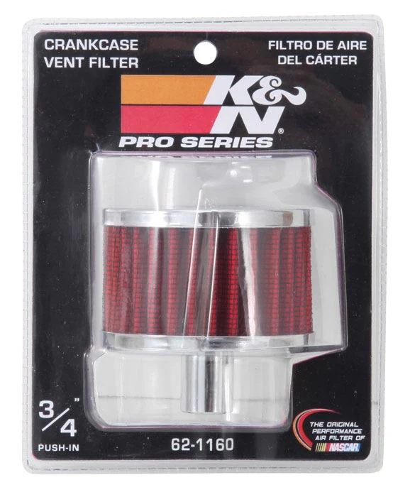 K&N 62-1160 REUSABLE VENT FILTER 0.75"Vent 3"OD 2"HEIGHT CHROME TOP - Image 4