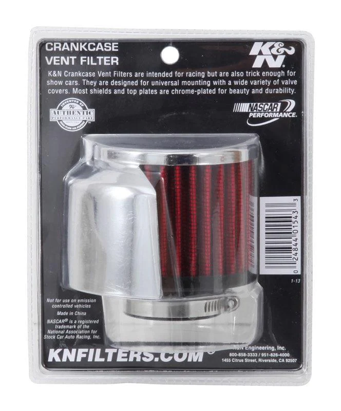 K&N 62-1513 REUSABLE VENT BREATHER AIR FILTER C/V 1-3/8"FL 3"OD 2-1/2"HW-D/S - Image 2
