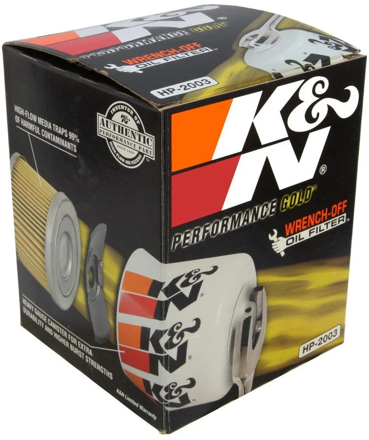 K&N HP-2003 PREMIUM WRENCH OFF OIL FILTER EACH EQUIVALENT Z30 Z80 HEIGHT 119MM - Image 2