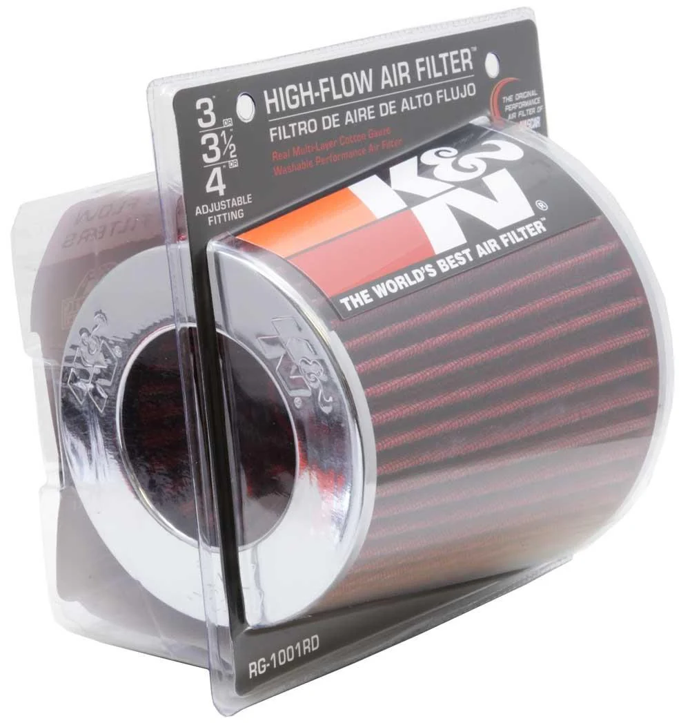 K&N RG-1001RD UNIVERSAL CONE CLAMP ON AIR FILTER 6"ROUND 5.5"HEIGHT 4" FLANGE IN - Image 6