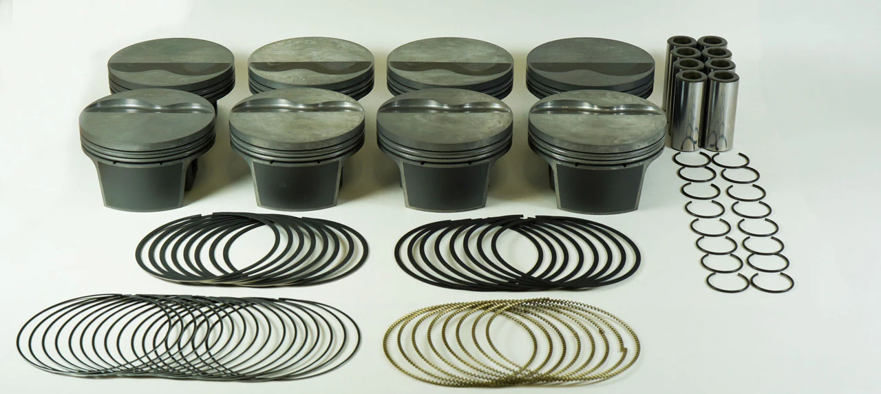 MAHLE 930218000 4.000¨ Forged flat top pistons (set of 8) Rings inc suits Chev LS engines NLA USE P93