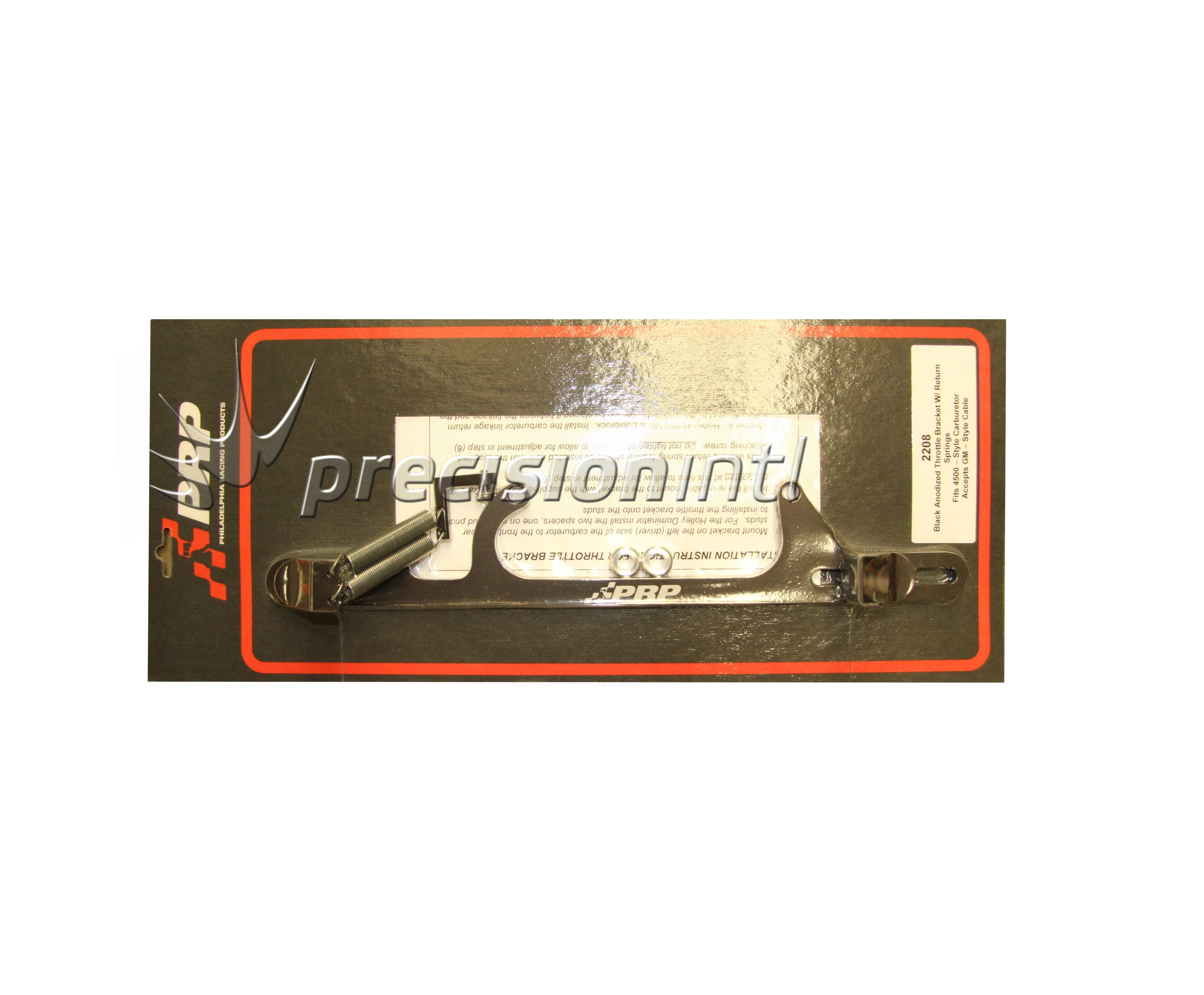 PRP PRP-2208 THROTTLE BRACKET W/SPRING BLK FITS 4500 CARB GM CABLE