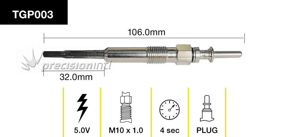 TRIDON TGP003 GLOW PLUG 106MM LONG 5V