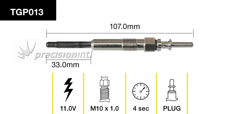 TRIDON TGP013 GLOW PLUG 107MM LONG 11V