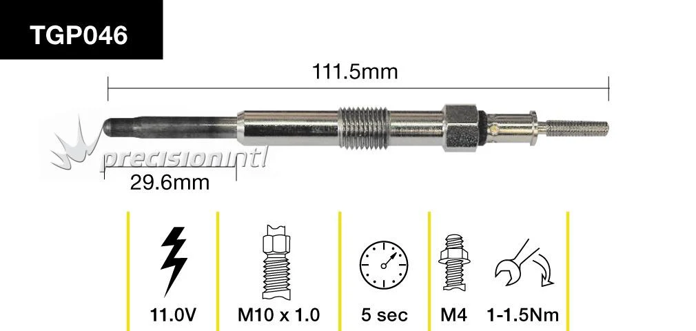 TRIDON TGP046 GLOW PLUG 111.5MM LONG 11V