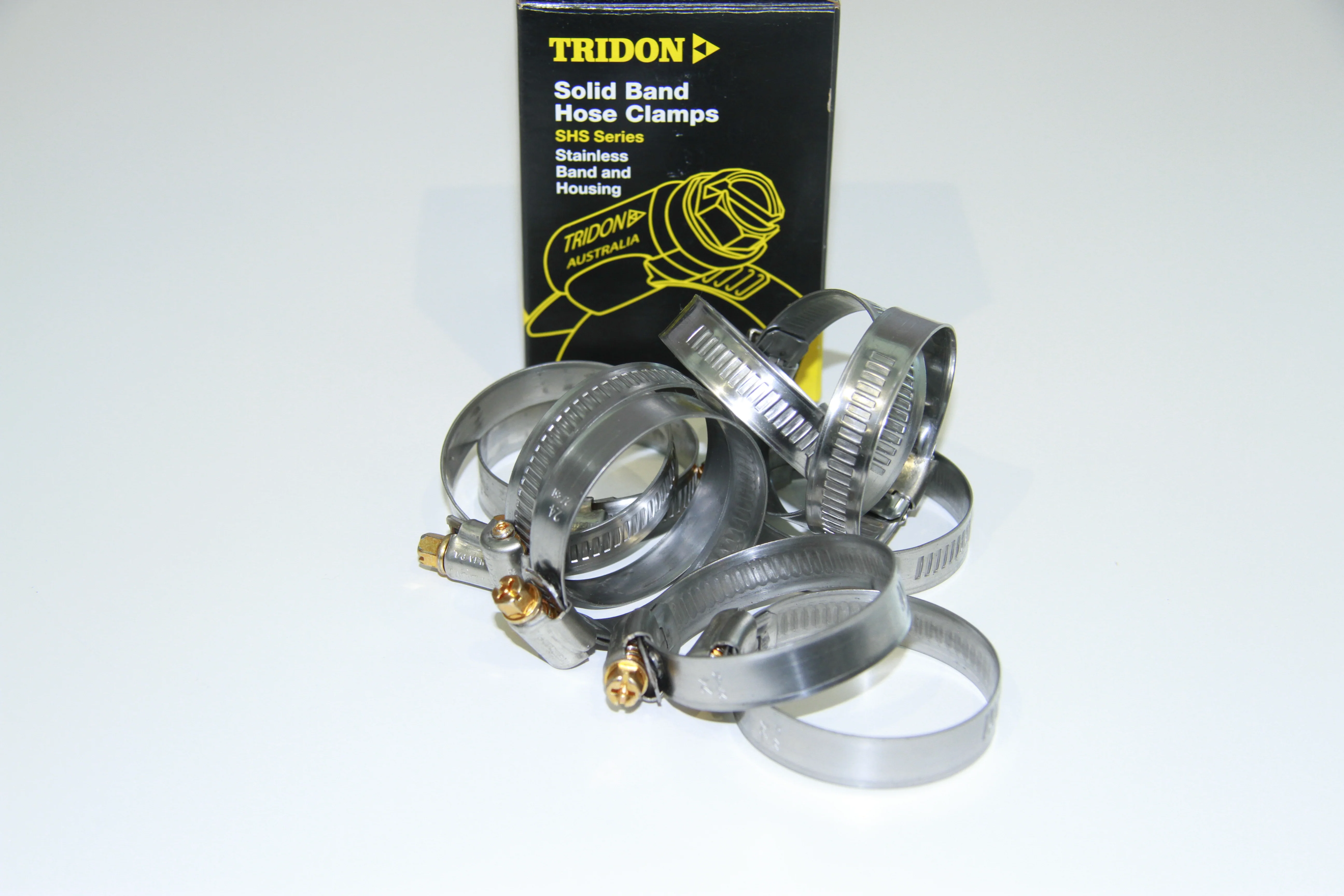 TRIDON SHS012P SOLID BAND SS HOSE CLAMPS 18-32MM (10 PK)